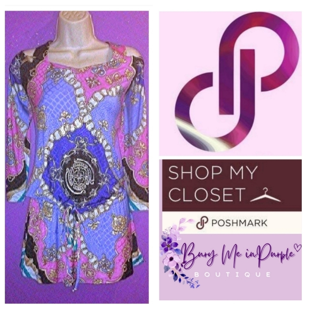 🎉HOST PICK🎉Italian Print Cold Shoulder Blouse